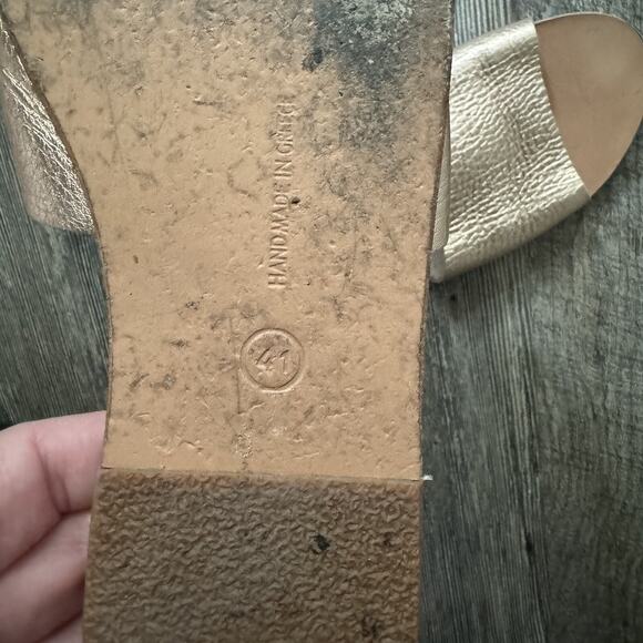 Ancient Greek Sandals Taygete Flat Sandals Gold Leather Boho Size 41 - Picture 5 of 5